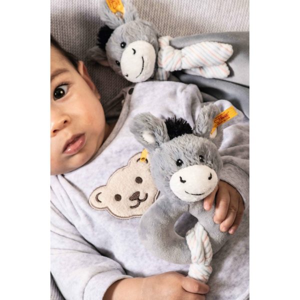 Steiff® | Soft Cuddly Friends Dinkie Esel Greifling mit Rassel | 14 cm Mode – Bild 3