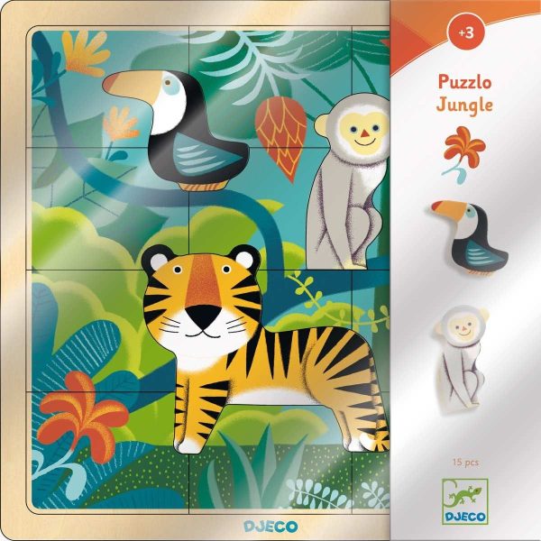 Djeco | Holzpuzzle: Puzzle Dschungel - 15 Teile Im Angebot – Bild 3