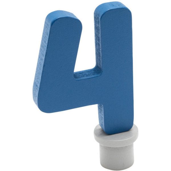 Ahrens | Geburtstagsstecker | Holzzahl 4 blau Angebot